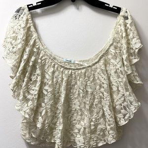 Lacey off the shoulder crop top UO KIMCHI BLUE